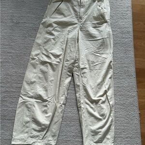 Free People Cream Barrel Leg Pants